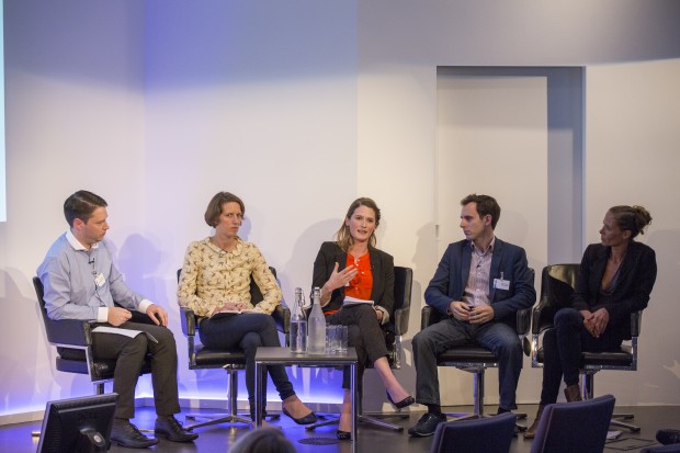 (l-r) Nick Stopforth (Society of Chief Librarians), Katie O'Donovan (Google), Sophie McKechnie (Hyde Group), Eddie Copeland (Policy Exchange), Dr. Ellen Helsper (LSE)